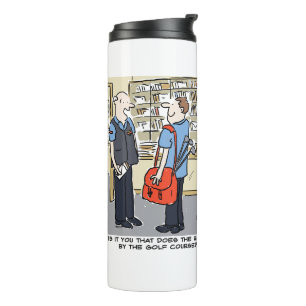 Golfer Postman Lieben Golf Cartoon Thermal Tumbler Thermosbecher