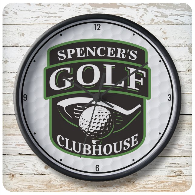 Golfer Pro Golf Player Club Clubhaus Personalisier Große Wanduhr (Von Creator hochgeladen)