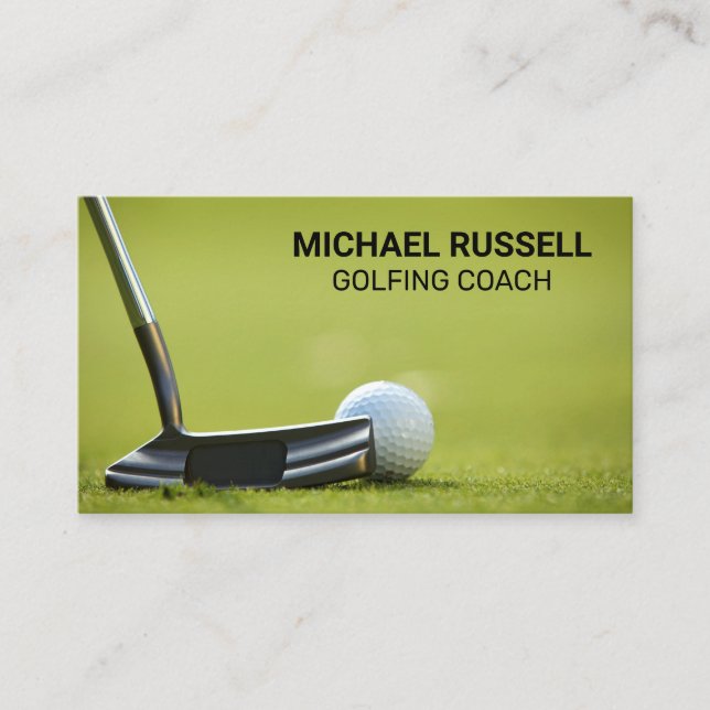 Golfer Putting auf dem Golfplatz Visitenkarte (Vorderseite)