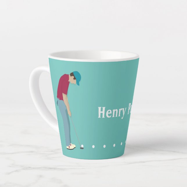 Golfer Putting Kaffee Tasse (Linke Ecke)