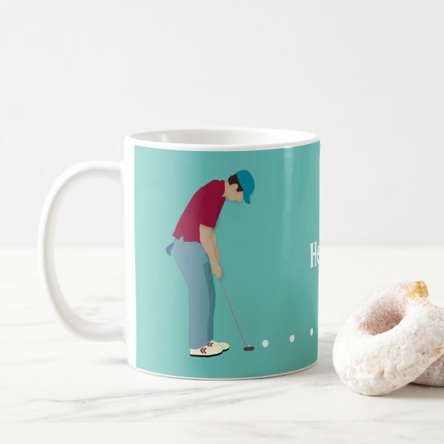 Golfer Putting Kaffeetasse (Mit Donut)