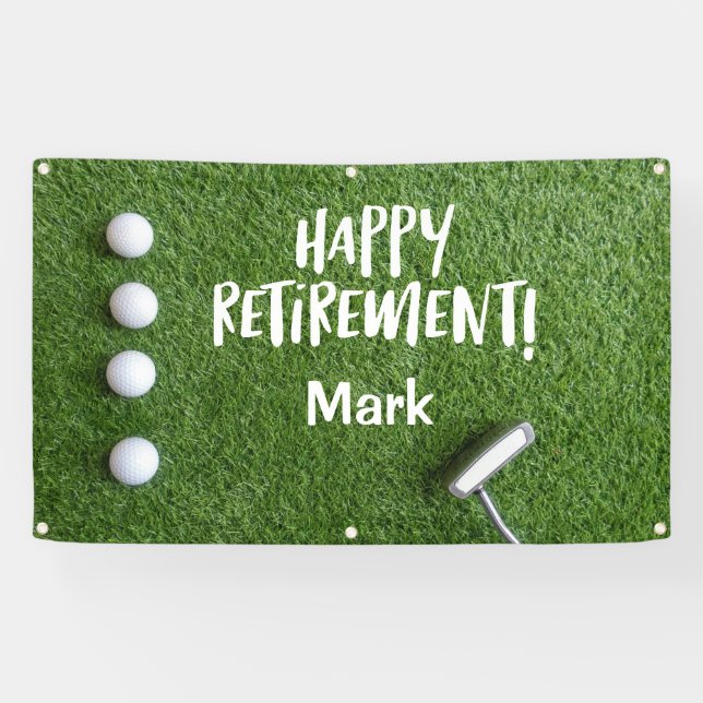 Golfer-Rente-Party mit Golfbälle auf Grün Banner (Horizontal)