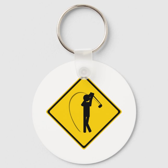 Golfer Road Sign Schlüsselanhänger (Vorderseite)