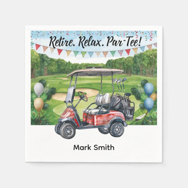 Golfer Ruhestand par tee Party Golf auf Kurs Serviette (Vorderseite)