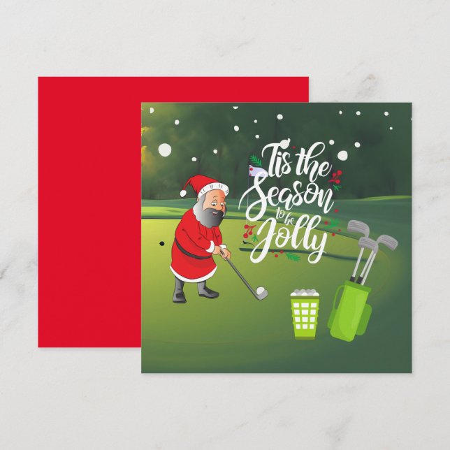 Golfer Santa Claus Golfball Schnee Weihnachten (Vorne/Hinten)