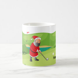 Golfer Santa Claus Golfen am Kurs Weihnachten Kaffeetasse