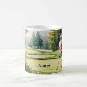 Golfer Santa Claus Golfen am Kurs Weihnachten Kaffeetasse