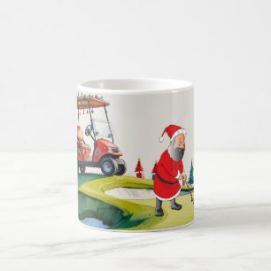 Golfer Santa Claus Golfen am Kurs Weihnachten Kaffeetasse