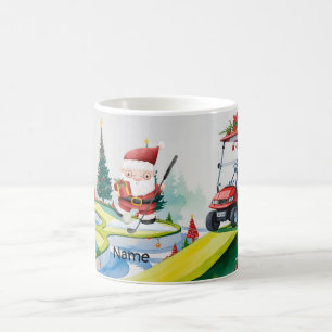 Golfer Santa Claus Golfen am Kurs Weihnachten Kaffeetasse