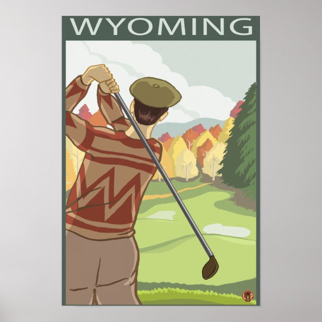 Golfer SceneWyoming Poster (Vorne)