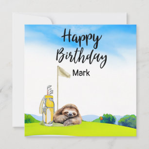Golfer-Schlucht golft am grünen Geburtstag Karte
