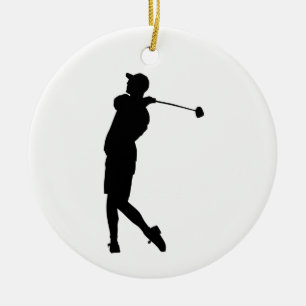 Golfer-Silhouette Keramik Ornament