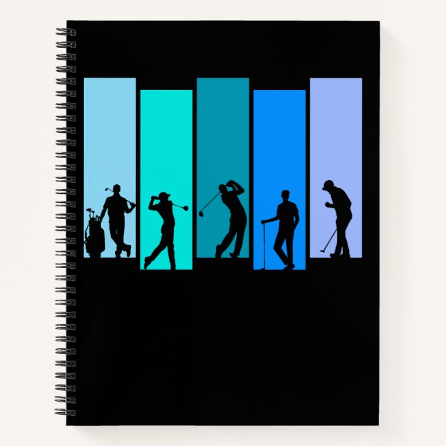 Golfer-Silhouette Notizbuch (Vorderseite)