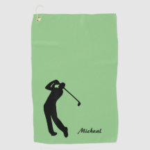 Golfer-Silhouette Schwarz-Grün-Monogramm