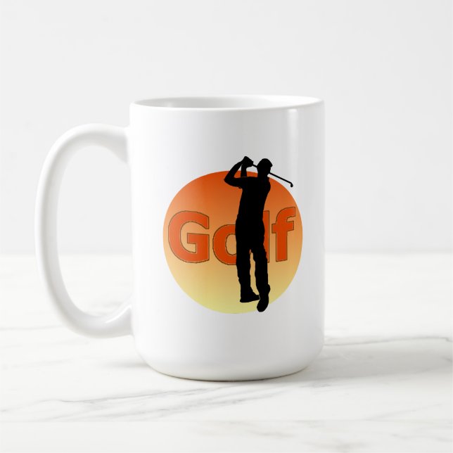Golfer Silhouette Sunset Kaffeetasse (Links)