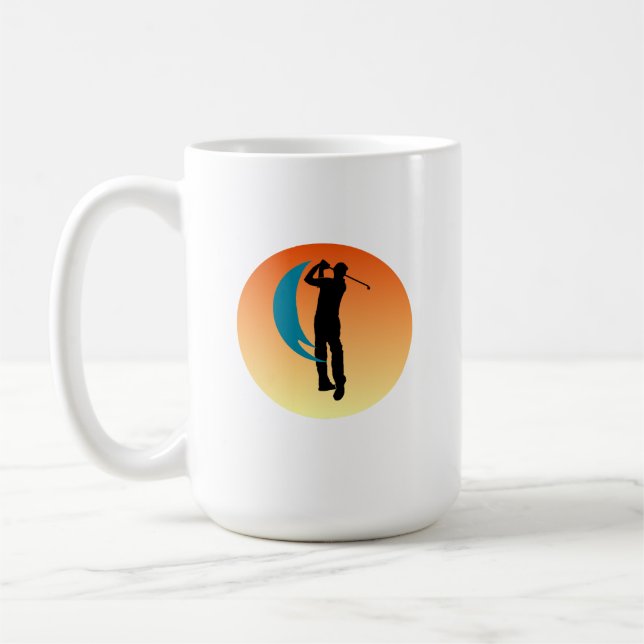 Golfer Silhouette Sunset Kaffeetasse (Links)