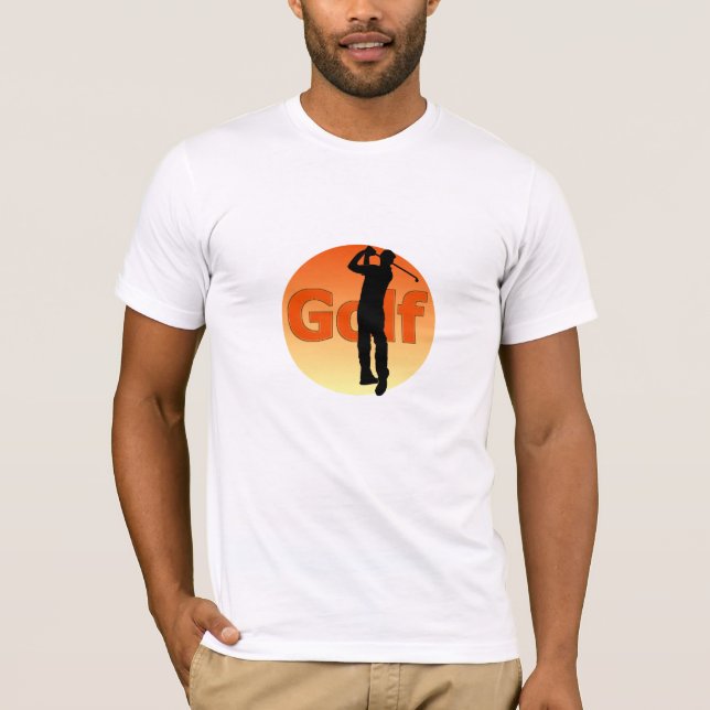 Golfer Silhouette Sunset T-Shirt (Vorderseite)