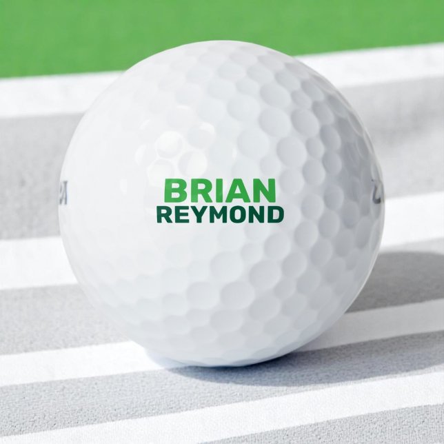 Golfer Simple Green Bold Name Golfball (Von Creator hochgeladen)