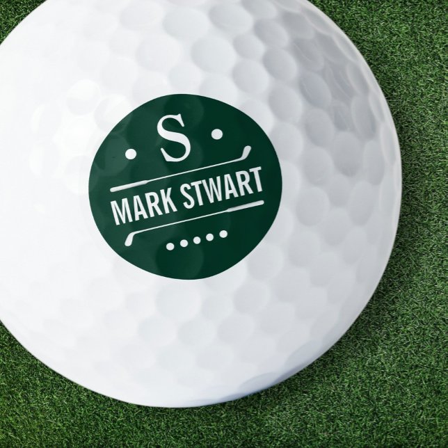 Golfer Simple Monogram balle de golf nom (Créateur téléchargé)