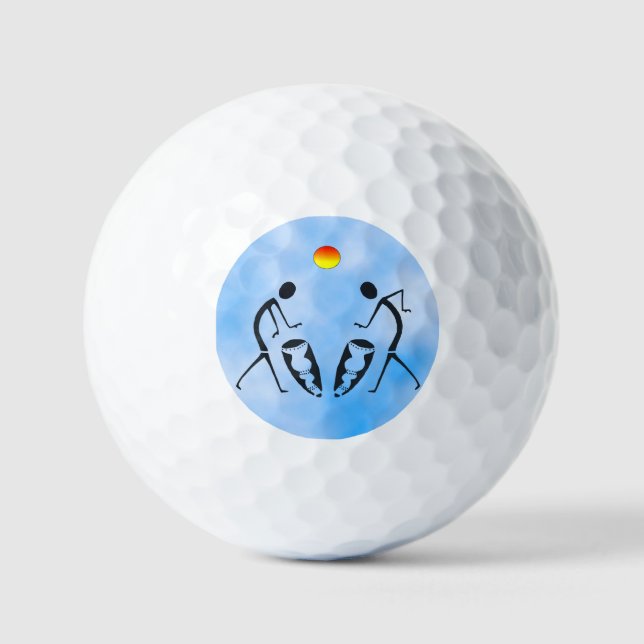 Golfer, Sonnenschein und afrikanisches Drumming Golfball (Vorderseite)