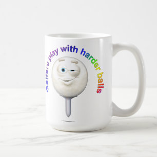 Golfer spielen mit harten Ballen Kaffeetasse