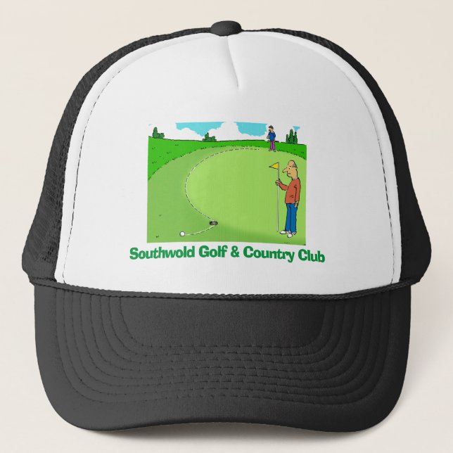 Golfer spielt Golf & Misses a Putt. Truckerkappe (Vorderseite)