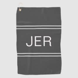 Golfer Sports Grau Modernes Mit Monogramm Spiel Golfhandtuch