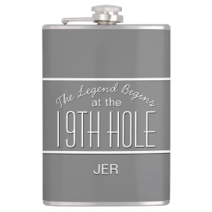 Golfer Sports Pro Classic Monogram Spiel Grau Lust Flachmann