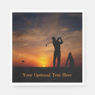 Golfer Sunset-Papierservietten Serviette