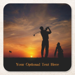 Golfer Sunset Untersetzer für benutzerdefiniertes