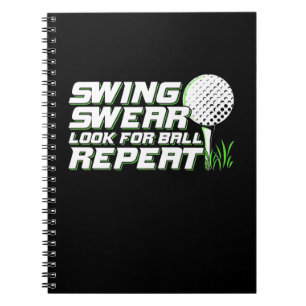 Golfer Swing Sweet suchen nach Ball Notizblock