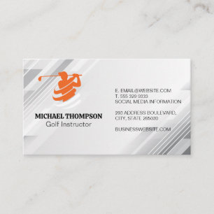 Golfer Swinging Logo Lehrer Visitenkarte