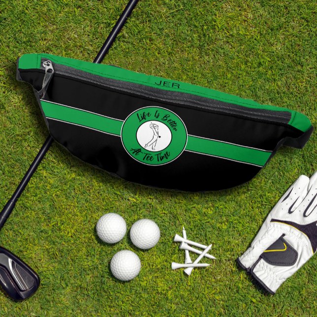 Golfer T-Shirt Golf Sports Spaß Monogram Black Gre Bauchtasche (Golfer Tee Golf Sports Humor Monogram Black Green Fanny Pack)