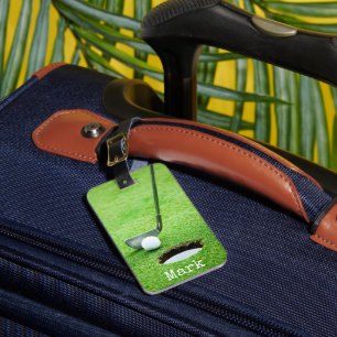 Golfer-Taschentag mit Golfball im Loch Gepäckanhänger