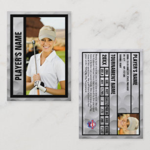 Golfer Trading Card Souvenir Schwarz Telefonnummerkarte