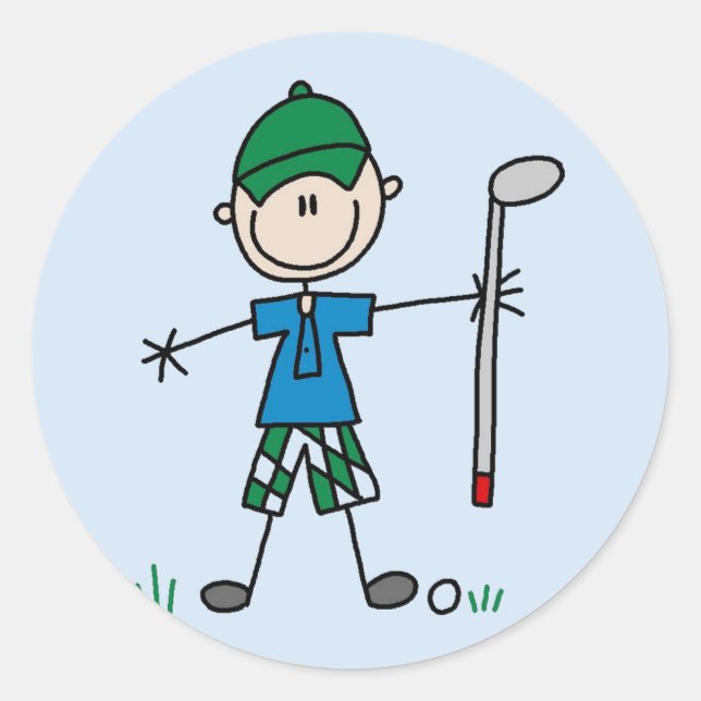 Golfer Tshirts und Geschenke Runder Aufkleber (Vorderseite)