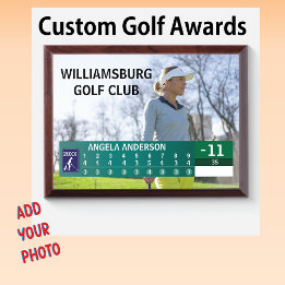 Golfer 🏌️ Turnier mit niedrigem Punktestand: Awardplakette