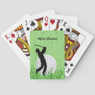 Golfer und Ball inmitten von Gras Persönliche Gest Spielkarten