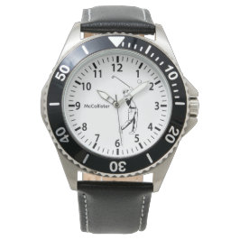 Golfer und Personalisierter Name und Jahr Armbanduhr
