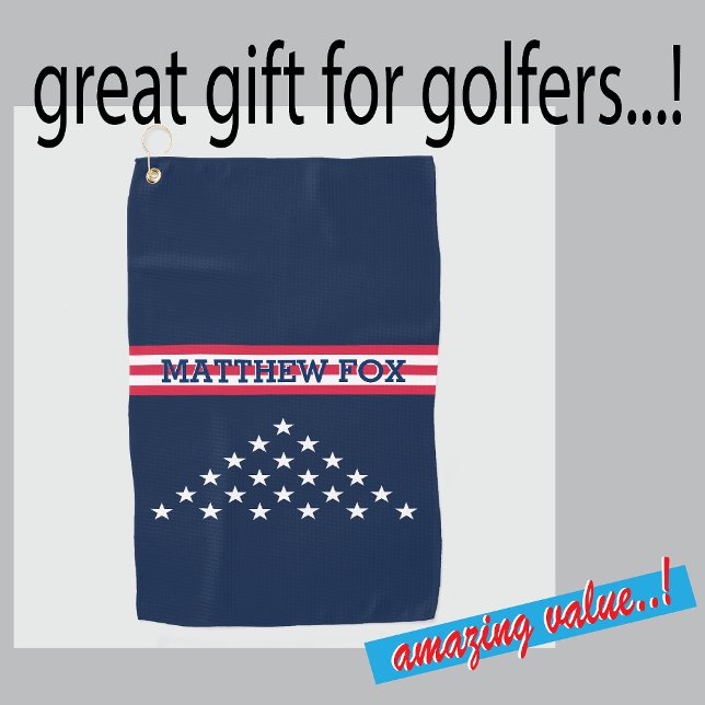 Golfer USA Monogram Fantastisch Patriotic Golf Han Golfhandtuch (Von Creator hochgeladen)