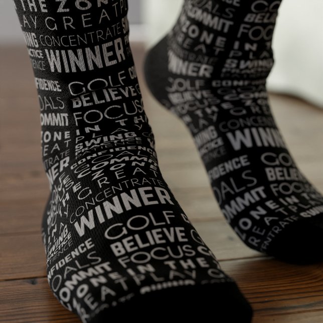 Golfer Vater glauben Motivierend Zitat Black Golf Socken (Von Creator hochgeladen)