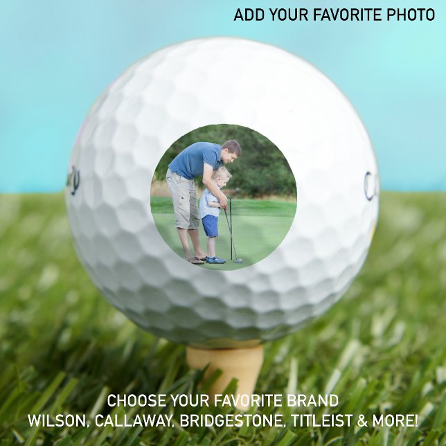 Golfer Vater Vater Son Custom Foto Keepake Golfball (Von Creator hochgeladen)