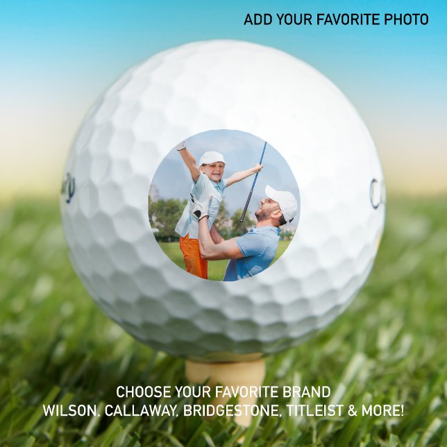 Golfer Vater Vater Tochter Personalisiertes Foto Golfball (Von Creator hochgeladen)