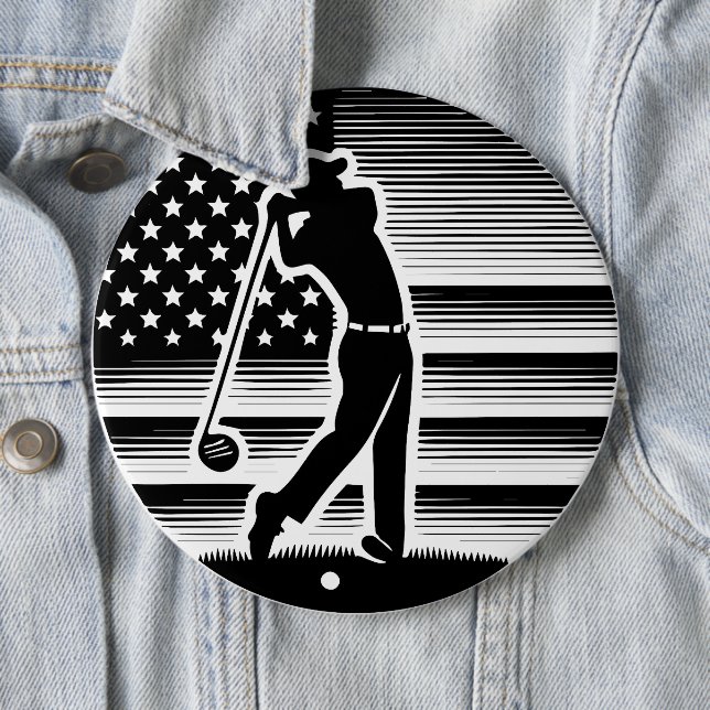 Golfer Vathers Day, 4. Juli Patriotic Design Button (Beispiel)