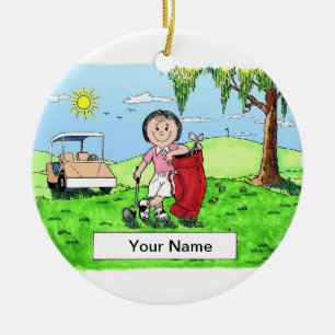 Golfer — Weiblich Keramikornament