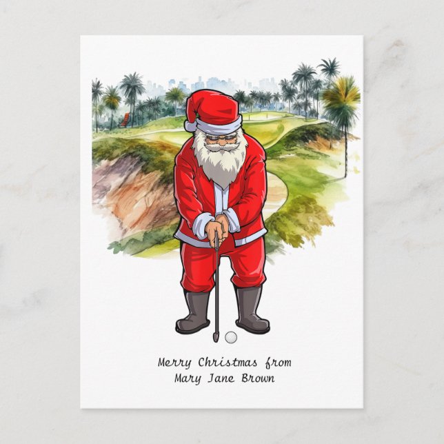 Golfer Weihnachten mit Santa CLAUS (Vorderseite)