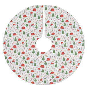 Golfer Weihnachten Thema mit Golfausrüstung Polyester Weihnachtsbaumdecke