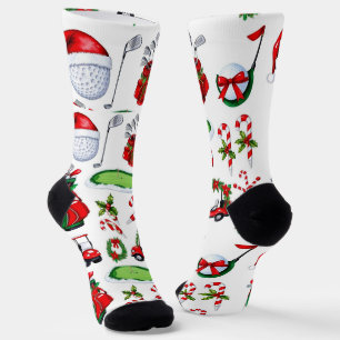 Golfer Weihnachten zum Thema Golfer Aquarell Urlau Socken