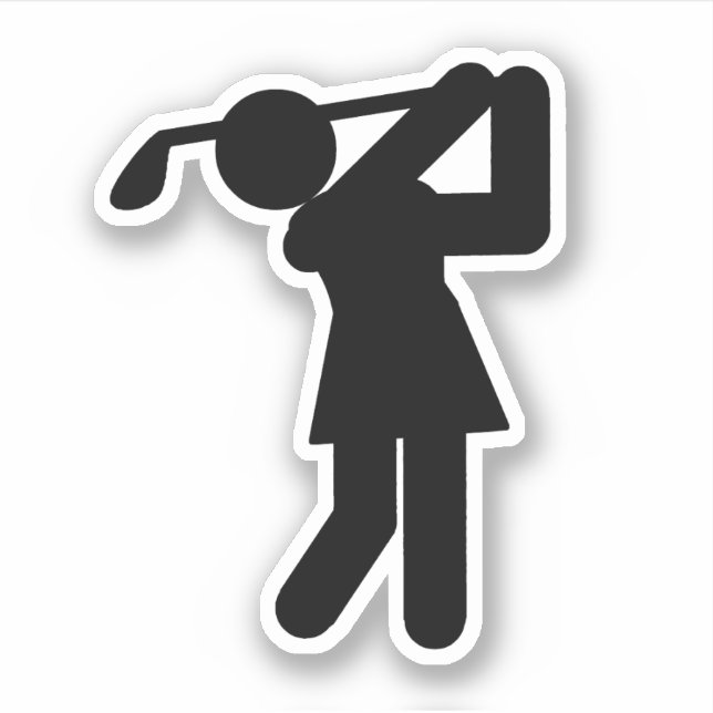 Golfer Women's Golf Symbol Sport Aufkleber (Vorderseite)