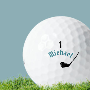 Golferball mit Name und Nummer eins Golfball